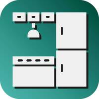 cuisine cabinet vecteur glyphe pente Contexte icône pour personnel et commercial utiliser.