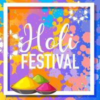 affiche colorée de fastival joyeux holi vecteur