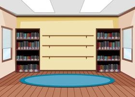 design d'intérieur de bibliothèque vide avec des étagères vecteur