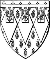 bouclier de Monsieur Edouard de montague est une écusson champ héraldique ancien gravure. vecteur