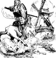 Don Quichotte ancien illustration vecteur