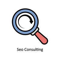 seo consultant vecteur rempli contour icône conception illustration. affaires et la gestion symbole sur blanc Contexte eps dix fichier