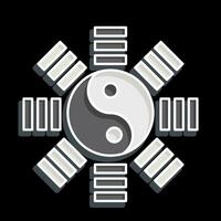 icône yin yang. en relation à chinois Nouveau année symbole. brillant style. Facile conception modifiable. Facile illustration vecteur