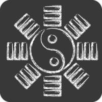 icône yin yang. en relation à chinois Nouveau année symbole. craie style. Facile conception modifiable. Facile illustration vecteur