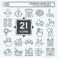 icône ensemble cuisson. en relation à nourriture symbole. ligne style. Facile conception modifiable. Facile illustration vecteur