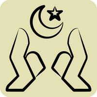 icône mains. en relation à Ramadan symbole. main tiré style. Facile conception modifiable. Facile illustration vecteur