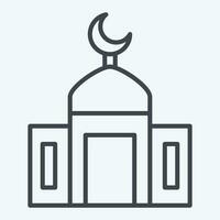 icône mosquée. en relation à Ramadan symbole. ligne style. Facile conception modifiable. Facile illustration vecteur