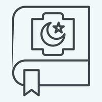 icône coran. en relation à Ramadan symbole. ligne style. Facile conception modifiable. Facile illustration vecteur