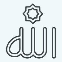 icône Allah. en relation à Ramadan symbole. ligne style. Facile conception modifiable. Facile illustration vecteur