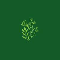 vert fleurs avec feuilles logo vecteur