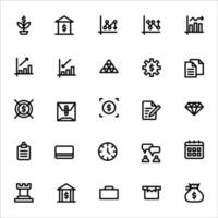 la finance ou affaires icône ensemble. ligne icône collection. contenant étoile, dollar, graphique, pièce de monnaie Icônes. vecteur
