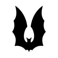 plat illustration de en volant chauve souris silhouette sur isolé Contexte vecteur