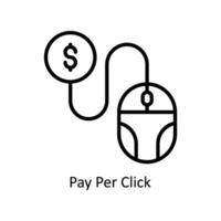 Payer par Cliquez sur vecteur contour icône conception illustration. affaires et la gestion symbole sur blanc Contexte eps dix fichier