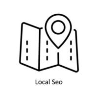 local seo vecteur contour icône conception illustration. affaires et la gestion symbole sur blanc Contexte eps dix fichier