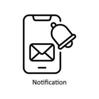 notification vecteur contour icône conception illustration. affaires et la gestion symbole sur blanc Contexte eps dix fichier