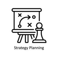 stratégie Planification vecteur contour icône conception illustration. affaires et la gestion symbole sur blanc Contexte eps dix fichier
