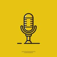 illustration vecteur graphique de icône microphone avec style minimaliste