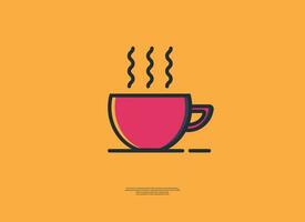 illustration vecteur graphique de icône tasse avec style minimaliste