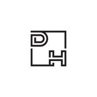 dh futuriste dans ligne concept avec haute qualité logo conception vecteur