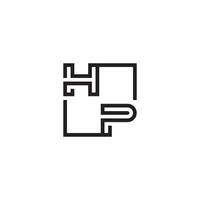hp futuriste dans ligne concept avec haute qualité logo conception vecteur