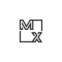 mx futuriste dans ligne concept avec haute qualité logo conception vecteur