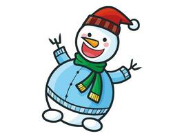 kawaii dessin animé personnage avec une Père Noël chapeau sur il vecteur