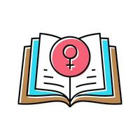 féministe Littérature féminisme femme Couleur icône vecteur illustration