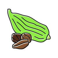 cardamome nourriture herbe Couleur icône vecteur illustration