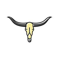 longhorn crâne klaxon animal Couleur icône vecteur illustration
