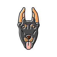 doberman pinscher chien chiot animal de compagnie Couleur icône vecteur illustration