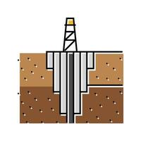 cimentation opération pétrole ingénieur Couleur icône vecteur illustration