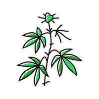 cannabis plante vert Couleur icône vecteur illustration