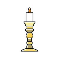 shabbat bougies juif Couleur icône vecteur illustration