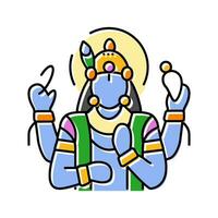 vishnu Dieu Indien Couleur icône vecteur illustration