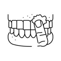 snus nicotine bouche ligne icône vecteur illustration
