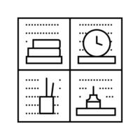 panneau perforé enfant chambre ligne icône vecteur illustration