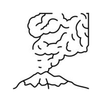 volcanique fumée ligne icône vecteur illustration