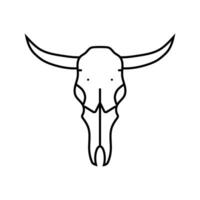 crâne vache klaxon animal ligne icône vecteur illustration
