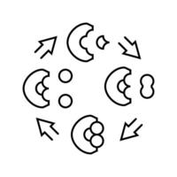 coenzymes biochimie ligne icône vecteur illustration