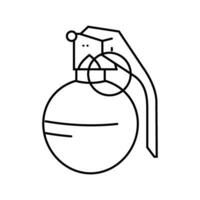grenade arme guerre ligne icône vecteur illustration