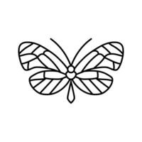 aile de verre papillon printemps ligne icône vecteur illustration