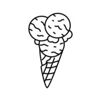 napolitain la glace crème scoop nourriture casse-croûte ligne icône vecteur illustration