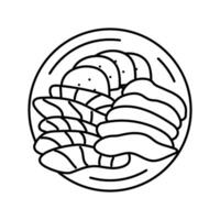 sashimi Japonais nourriture ligne icône vecteur illustration