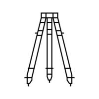 géomètres trépied civil ingénieur ligne icône vecteur illustration