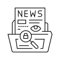 investigateur journalisme nouvelles médias ligne icône vecteur illustration