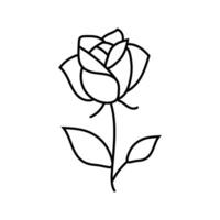 Rose tatouage art ancien ligne icône vecteur illustration