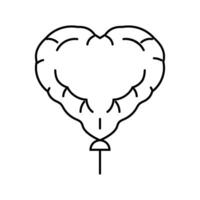 cœur ballon l'amour ligne icône vecteur illustration