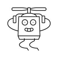 drone papier carton boîte personnage ligne icône vecteur illustration