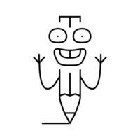 mascotte stylo personnage ligne icône vecteur illustration