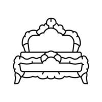 lit luxe Royal ligne icône vecteur illustration